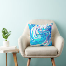 Blauw Acryl Schilderen Abstract Splatter Swirl