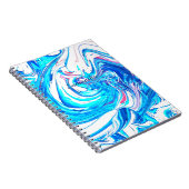 Blauw Acryl Schilderen Abstract Splatter Swirl Notitieboek (Rechterzijde)