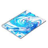 Blauw Acryl Schilderen Abstract Splatter Swirl Notitieboek (Linkerzijde)