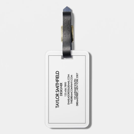 Blauw Acrylmodern professioneel Bagagelabel (Achterkant verticaal)