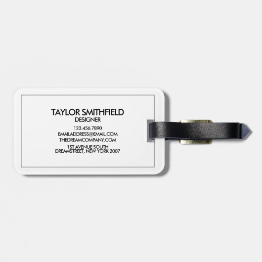 Blauw Acrylmodern professioneel Bagagelabel (Achterkant horizontaal)