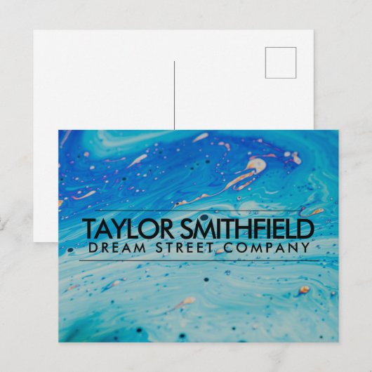 Blauw Acrylmodern professioneel Uitnodiging Briefkaart (Voorkant / Achterkant)