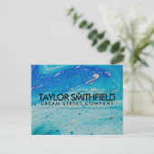 Blauw Acrylmodern professioneel Uitnodiging Briefkaart (Staand voorkant)