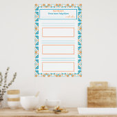 Blauw ADHD Meisje's Goal Habit Tracker Grafiek Dow Poster (Keuken)