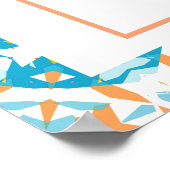 Blauw ADHD Meisje's Goal Habit Tracker Grafiek Dow Poster (Hoek)