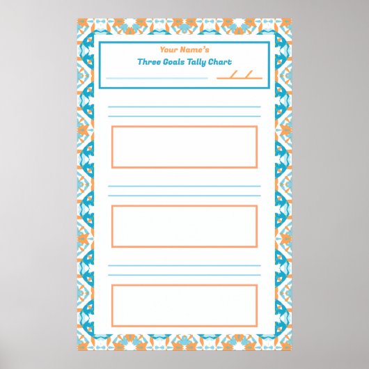 Blauw ADHD Meisje's Goal Habit Tracker Grafiek Dow Poster (Voorkant)