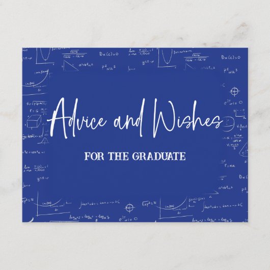 Blauw advies en wensen voor de Afstuderen Informatiekaartje (Voorkant)