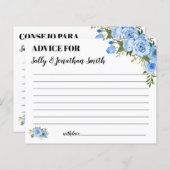 Blauw advies voor een tweetalige doucherekaart voo (Voorkant / Achterkant)