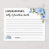 Blauw advies voor een tweetalige doucherekaart voo (Achterkant)