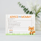 Blauw advies voor mama Woodland Baby shower Kaarte Informatiekaartje (Staand voorkant)