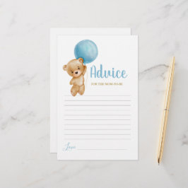 Blauw advieskaart met teddybeer voor aanstaande mo