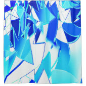 Blauw afbeelding knipsel onregelmatig verdraaid douchegordijn (Voorkant)