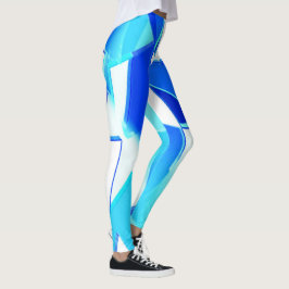 Blauw afbeelding knipsel onregelmatig verdraaid leggings