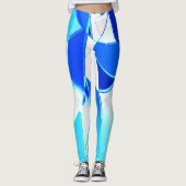 Blauw afbeelding knipsel onregelmatig verdraaid leggings (Voorkant)