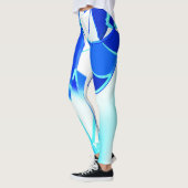 Blauw afbeelding knipsel onregelmatig verdraaid leggings (Links)