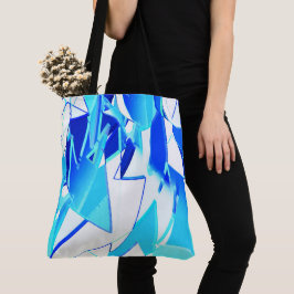 Blauw afbeelding knipsel onregelmatig verdraaid tote bag