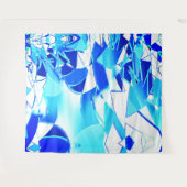 Blauw afbeelding knipsel onregelmatig verdraaid wandkleed (Voorkant (horizontaal))