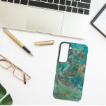 Blauw Afbeelding van Chrysocolla Samsung Galaxy Hoesje<br><div class="desc">Bescherm uw Samsung Galaxy S22-telefoon met deze duurzame telefoonhoes met het afbeelding van een turquoise blauw gekleurde Chrysocolla mineraalsteen. Selecteer uw telefoonstijl. Een geweldig cadeau-idee voor de rockverzamelaar! Voor andere telefoonmerken,  zult u hoesje moeten aanpassen om afbeelding aan randen van ontwerpsjabloon te vullen.</div>