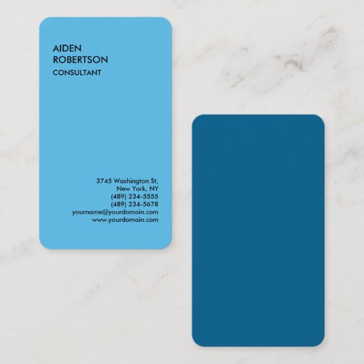 Blauw Afgerond Exclusief Speciaal Modern Uniek Visitekaartje (Voorkant / Achterkant)