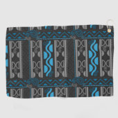 blauw - afrikaans aztec golfhanddoek (Horizontaal)