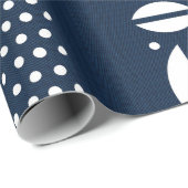 Blauw Afrikaans Bogolan Textiel Geïnspireerd Verpa Cadeaupapier (Rol Hoek)