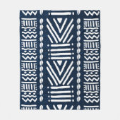 Blauw Afrikaans Denim Bogolan Design Deken (Voorkant)