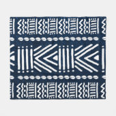 Blauw Afrikaans Denim Bogolan Design Deken (Voorkant (Horizontaal))
