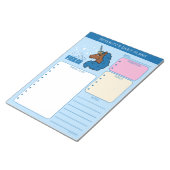 Blauw Afro Eenhoorn Notitieblok (Schuin)