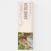 Blauw Afstudeerder Foto Gouden Tekst Afstuderen Ba Spandoek (Verticaal)