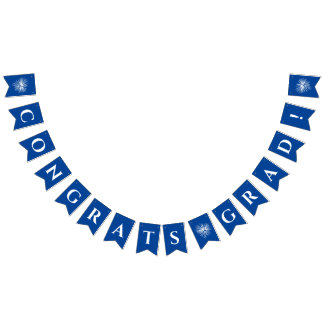 Blauw | Afstudeerder-inktvlaggen met vuurwerk Vlaggetjes