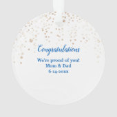 Blauw Afstudeerder Pet en Afstuderen van Laurel Ornament (achterkant)