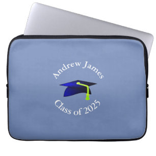 Blauw afstudeerder pet - Klasse van 2025 -jouw naa Laptop Sleeve