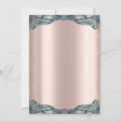 Blauw Afstudeerder Pet, Wijn, Confetti Roos Goud A Kaart (Achterkant)