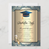 Blauw Afstudeerder Pet, Wijn, Glas Champagne Kaart (Voorkant)