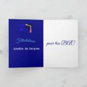 Blauw afstudeerkapje no2 - Gefeliciteerd in het Fr Kaart (Binnen)