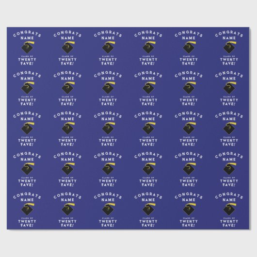 Blauw Afstuderen 2025 cadeau Cadeaupapier (Vlak)