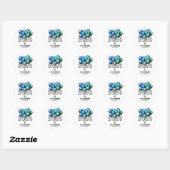 Blauw Afstuderen 2025 Ronde Sticker (Vel)