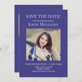 Blauw Afstuderen 2 Foto Opslaan Datum Klasse 2022 (Voorkant / Achterkant)