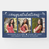 Blauw Afstuderen 3 Foto Moderne kalligrafie Hartel Spandoek (Horizontaal)