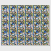 Blauw Afstuderen 9 Foto Collage Modern Afstuderen Cadeaupapier (Vlak)