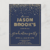 Blauw Afstuderen Aankondigingskaart (Voorkant)