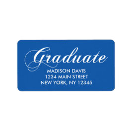Blauw Afstuderen Adresetiketten Etiket