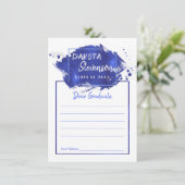 Blauw Afstuderen | Advies van Paint Splatter Afstu Kaart (Staand voorkant)