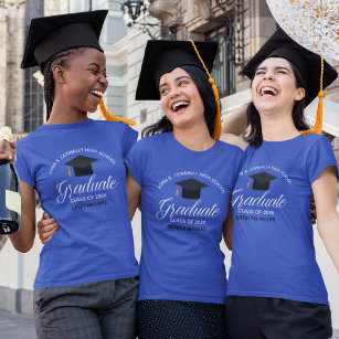 Blauw Afstuderen Custom 2024 Afstuderen Dames T-shirt