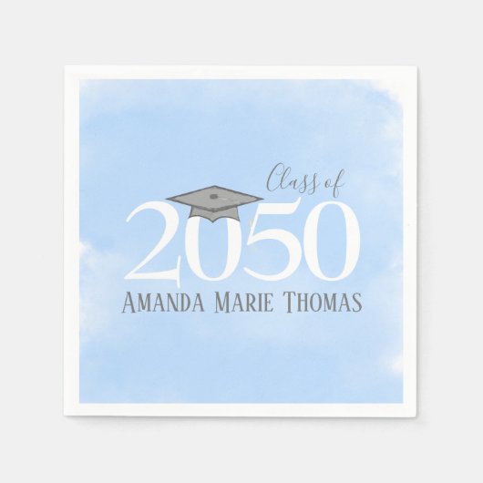Blauw Afstuderen Custom Classic servet (Voorkant)