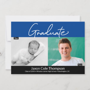 Blauw Afstuderen dan en nu middelbaar Afstudeerder Aankondiging