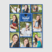 Blauw Afstuderen Foto Collage Afstuderen Magneet K (Voorkant)