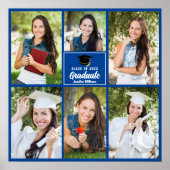 Blauw Afstuderen Foto Collage Afstuderen Square Poster (Voorkant)