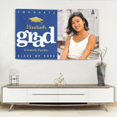 Blauw afstuderen foto goud pet eenvoudig vet moder spandoek