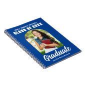 Blauw Afstuderen Foto Modern Afstuderen Keepsake Notitieboek (Rechterzijde)